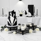 Black 3Pcs Nesting Metal Cake Plate Stand Set 8" 10" 12" Dessert by CBBZJY