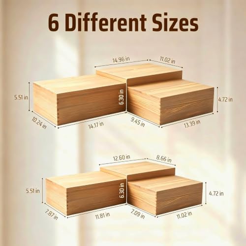 6 Pack Buffet Risers and Stands, Dessert Table Display Set with Mini Signs - Image 2