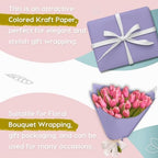 PerkHomy 24" x 2,400" (200') Light Purple Kraft Paper Roll for Craft Bulletin Board Paper Art Table Covering Crafting Gift Wrapping Bouquet Packing Parcel 80GSM 55LB (Light Purple, 24" x 200') - Image 4