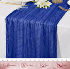 20 Packs Cheesecloth Table Runner 10FT Long Boho Gauze Fabric Table Runner Vintage Rustic Sheer Runners for Wedding Party Bridal Baby Shower Table Decorations (Royal Blue) - Image 7
