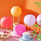 Namalu 24 Set Hot Air Balloon Table Centerpieces Baby Shower Party Decoration Paper Lanterns with Wooden Basket Sticks for Summer Birthday School DIY Craft(Rainbow Color) - Image 5