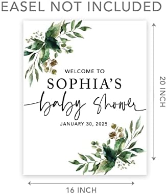 Andaz Press Custom Large Baby Shower Welcome Sign, 16" x 20", Fall Greenery Personalized Canvas Welcome Sign, Gender-Neutral Canvas Sign for Baby Sprinkle Baby Shower, Baby Shower Decorations - Image 5