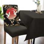 Cherry Blossom Dining Chair Covers Set of 6, Harmony Crane Red Moon Paper Fan Stretch Spandex Kitchen Chair Slipcovers Removable Washable, Parsons Protector for Wedding Party Living Room Baby Shower - Image 5
