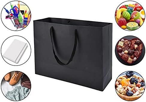 HUAPRINT XL Large Black Gift Bags with Handles, 30 Pack, 16x6x12 IN - Image 4