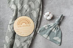 Miaoberry 100% Organic Cotton Muslin Blanket| Sage Green Rainbow Baby Swaddle Set| Newborn Boy Girl Unisex Neutral| Boho Vintage Monthly Picture Blanket - Image 2