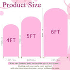 FOTSHARER Arch Backdrop Cover Set of 3 Pink Wedding Arch Cover 4FT 5FT 6FT 2 Sided Spandex Arch Stand Covers Chiara Arched Covers Balloon Arch Covers Stretchy Backdrop for Wedding Banquet Decorations - Image 2
