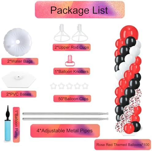 Balloon Column Stand Kit, 2 Sets with 100 Balloons & Adjustable Bases - Image 2