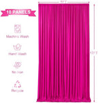 50ft x 12ft Hot Pink Backdrop Curtains Wrinkle Free Backdrop Curtain for Wedding Parties Pink Fabric Backdrops Drapes Back Drop Cloth Bridal Shower Stage Curtains Wedding Decorations for Reception - Image 5