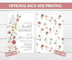 All Ewired Up Baby in Bloom Shower Invitations with Envelopes and Diaper Raffle Tickets and Book Request Library Cards, Boho Wildflower Gender Reveal Party Shower Activities Supplies, Personalized - Image 4