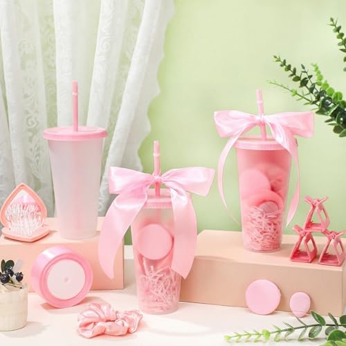 Teenyyou 6 Sets Baby Shower Game Gifts for Players Baby Shower Favors Tumbler Hair Comb Powder Puff Hair Claw Gift Bag Thanks Tags for Wedding Bridal Favors Party Guests - Image 3