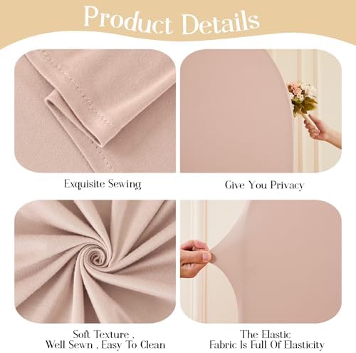 Nude Arch Backdrop Cover Set of 3 Wedding Arch Covers Stretchy Backdrop Baby Shower Birthday Party Arches Cover 7.2FT 6.6FT 6FT Arch Stand Cover Spandex Bridal Shower Decoration - Image 6