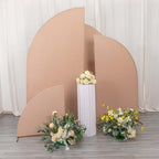 Efavormart Set of 4 Nude Spandex Half Moon Arch Covers, Custom Fit Chiara Backdrop Slipcovers 2.5ft-7ft for Minimalist Lifestyle Branding and Boho Decor - Image 2