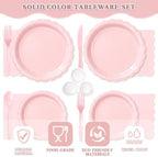 Vyntra 350 Pcs Light Pink Paper Plates and Napkins Party Supplies - Image 4