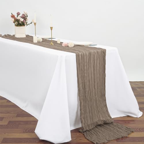 10 Pack Cheesecloth Table Runner 35 x 120 Inch, Nude - Image 5