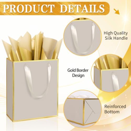 Epoesch 24 Pack Gift Bags with Handles & 24 Tissue Papers – 8x5x10 Inches - Image 3