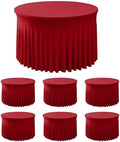 Red Tablecloths Spandex Table Covers for Christmas, 60 Inch Round,6 Pack by HolidayIdeas