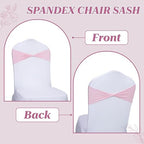 MDS Pack of 100 Spandex Chair Sashes Without Slider Buckles – Blush Pink - Image 4
