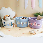 Personalized Rope Cotton Baby Gift Basket,Newborn Shower Toy Organizer Nursery Gift (36 * 25 * 16cm) - Image 3