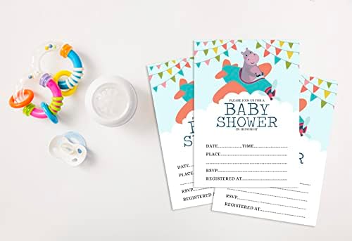 Pack of 30, Boy/Girl Baby Shower Party Collection, Baby Shower Invitation Cards, Fill in the Blank Invites WIth Envelopes, Animals Theme Party Supplies - Image 4