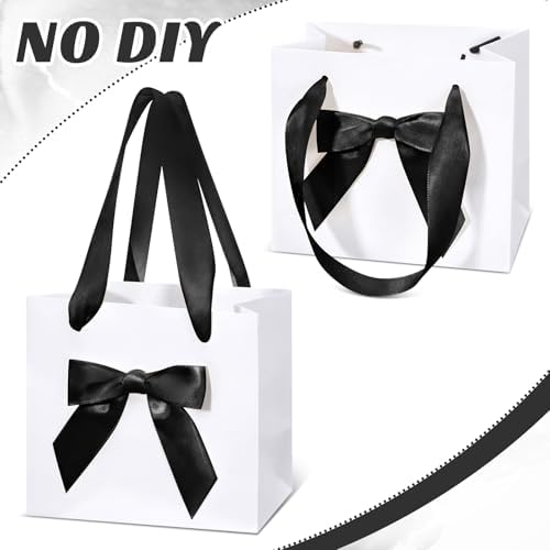 Kolldenn 50 Pcs Small Gift Favor Bags White Black - Image 5