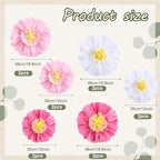 Lincia 80 Pcs Giant Tissue Paper Flowers with Artificial Eucalyptus Leaves, Large Paper Flower Decoration for Wall Tea Party Supplies Baby Shower Birthday Nursery Room Wedding(Cute Color,24''/12'') - Image 2