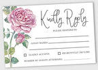 50 Blank RSVP Cards with White Envelopes-Floral Style Response Card-RSVP for Wedding-Rehearsal Dinner-Baby Shower-Bridal Shower-Engagement Party Invitations by Inkdotpot