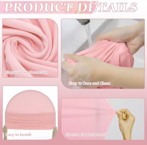 Mindsoft 2 Pcs Arch Backdrop Cover Fabric,Macaroon Pink,6ft+5ft - Image 4