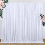 10 ft x 7 ft Wrinkle Free White Backdrop Curtain for Wedding Parties, Polyester Photography Backdrop Drapes for Birthday Parties Stage Backdrop Stand, White Background Curtains, 5x7FT 2 Panels by Outpain
