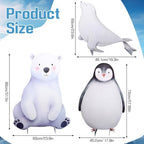 Leinuosen 3 Pcs Large Winter Arctic Animal Party Stand Decor Set 23"-35" - Image 2
