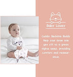 Baby Shower Gifts, Baby Girl Gifts Basket, Unique Baby Gift Essential Stuff Set - Baby Lovey Blanket New Born Bibs Socks Wooden Rattle & Greeting Card, Newborn Baby Gift Set (Fox, Pink) - Image 4