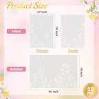 HAUTOCO 200 Pack Vellum Jackets for 5x7 Invitations, Pre-Folded Translucent 135GSM Vellum Paper Wraps, White Flower Envelope Liners Wedding Invitations Accessories - Image 3