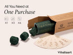 Vitalizart Green Textured Wrapping Paper Set 30" Organza Ribbon & Gift Tags - Image 4
