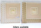 higher volume capacity XL magnetic page wedding album. 80 pages, 4x6, 5x7, 8x10, 8x12 photos, gift box. Fabric pearls and gold lace wedding album, personalizable - Image 7