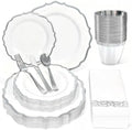Glowserve 175 Piece Disposable Plastic Plates Dinnerware Set for 25 Guests by glowserve