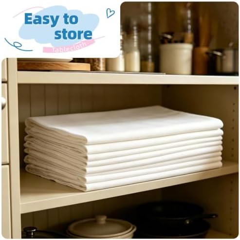 DRESSMAKER 10 Pack White Table Cloth Rectangle 70X120 Inch Fit 8FT Table - Image 7