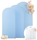 Wedding Arch Backdrop Cover Set of 3, White and Blue Double Color Arch Stand Cover, 7.2FT, 6.6FT, 6FT Spandex Fitted Arch Covers for Wedding Baby Shower Party Banquet Photography Background Decoration by Gogoparti