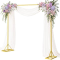 EMART 8FT Square Backdrop Stand Heavy Duty, Gold Metal Pipe and Drape Stand by EMART