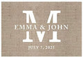 Andaz Press Custom Personalized Disposable Paper Placemats, 12 x 18 Inch, Set of 25, Rustic Burlap Monogram, Tableware, Dining, Tabletop, Table Setting for Wedding, Bridal Shower by AndazPress