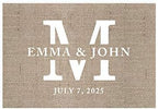 Andaz Press Custom Personalized Disposable Paper Placemats, 12 x 18 Inch, Set of 25, Rustic Burlap Monogram, Tableware, Dining, Tabletop, Table Setting for Wedding, Bridal Shower by AndazPress
