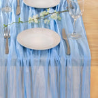 Light Blue Cheesecloth Table Runner Baby Shower Gender Reveal Decor, 8 Pack - Image 6