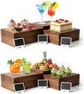 6 Pack Buffet Risers and Stands, Dessert Table Display Set with Mini Signs by BOYMCOWBOYHOMEDECOR
