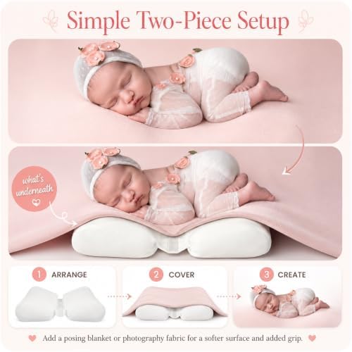2PC Newborn Photography Butterfly Posing Pillow, Faux Leather Basket Filler - Image 6
