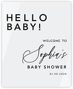 Andaz Press 16"x20" White Acrylic Personalized Baby Shower Welcome Sign, Gender Neutral Large Custom Sign for Easel Stand, Hello Baby Shower Decorations by AndazPress