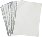 Cotton Deckle Edge Paper Loose Leaf Sheets for Writing Calligraphy, Printing, Scrapbook Crafts, Map, Certificate, Invitation 150 GSM Ivory White-501-12x18-100 - Image 2