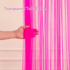 20×10ft Hot Pink Tulle Backdrop Curtain with Lights String for Parties, Sheer Photo Backdrop Curtains for Wedding Party Photography Background - Image 4