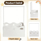 Suzile Wooden Baby Shower Crate Closet, Moon, Stars, Clouds, White - Image 3