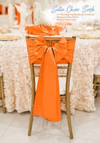 120 PCS Orange Satin Chair Sashes, 7 x 108 Inch - Image 4