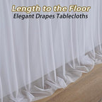leegleri 2 pk 8ft White Tulle Table Cloths for Rectangle Tables, 2-in-1 8 Foot Table Covers with Tulle Skirt,Wrinkle Free Stretchy Ruffle Tulle Table Cloths Fitted for Wedding Party Banquet Vendor - Image 5