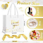 Jetec 45 Pcs Mini Thank You Gift Bag with Handle, White/gold - Image 3