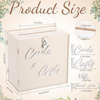 BreezeHug 10" Light Beige Acrylic Wedding Card Box with Lock & DIY Letters - Image 3